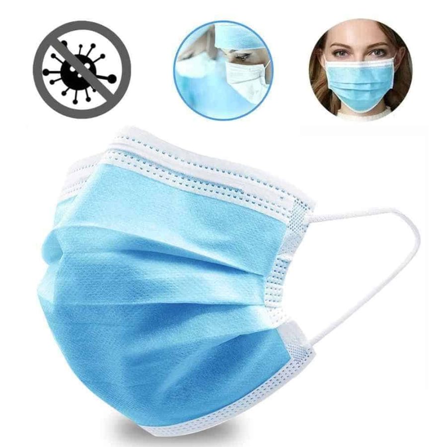 blue 3 ply face mask